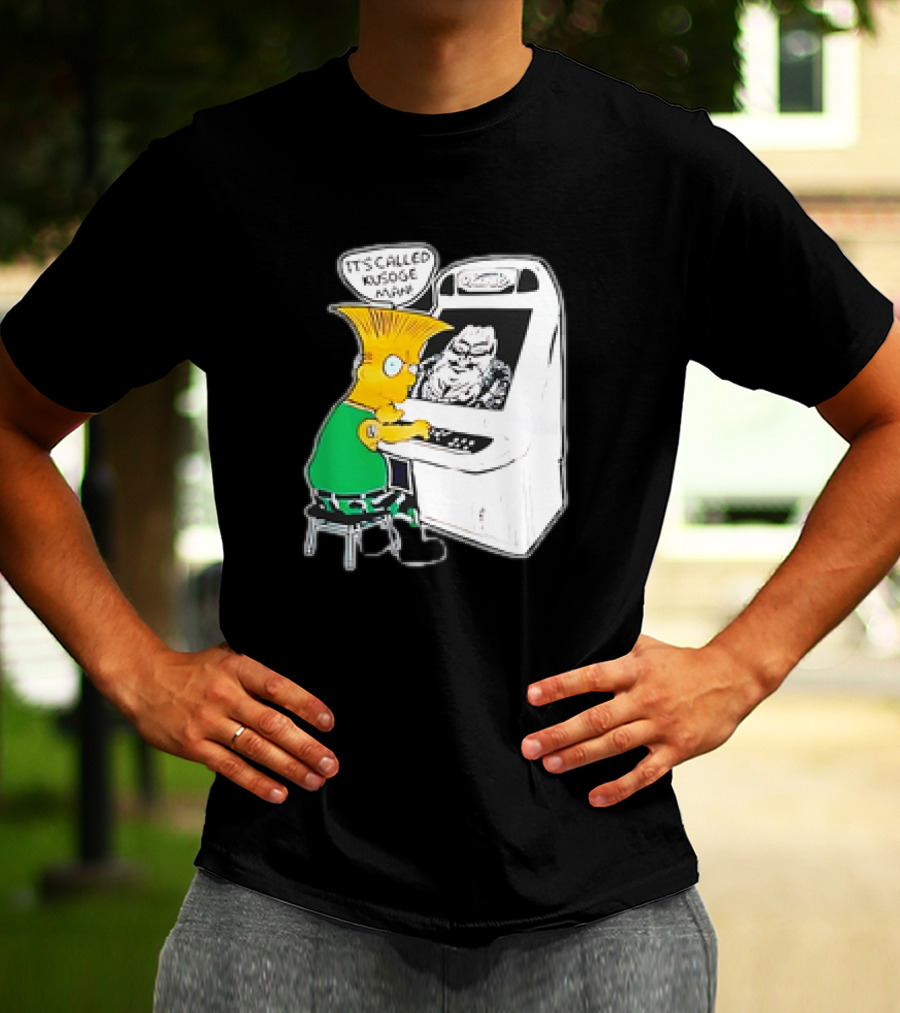 Bart Simpson It's Called Kusoge Man Playing Arcade Game T-Shirt