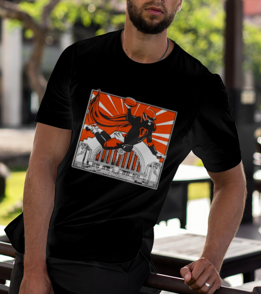 Cincinnati Bengals Superhero Joe Burrow Union Terminal Fan T-Shirt