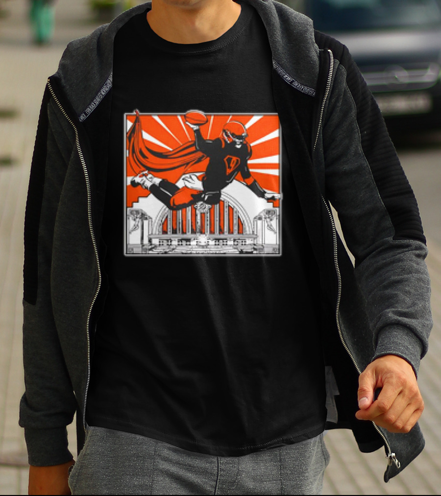 Cincinnati Bengals Superhero Joe Burrow Union Terminal Fan T-Shirt
