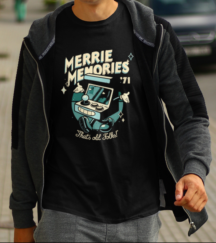 Merrie Memories Arcade '71 That's Old Folks Retro Gaming Console T-Shirt