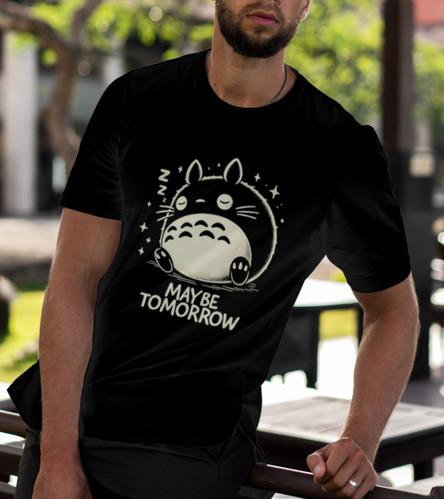 Napping Totoro Maybe Tomorrow Zzz Stars T-Shirt