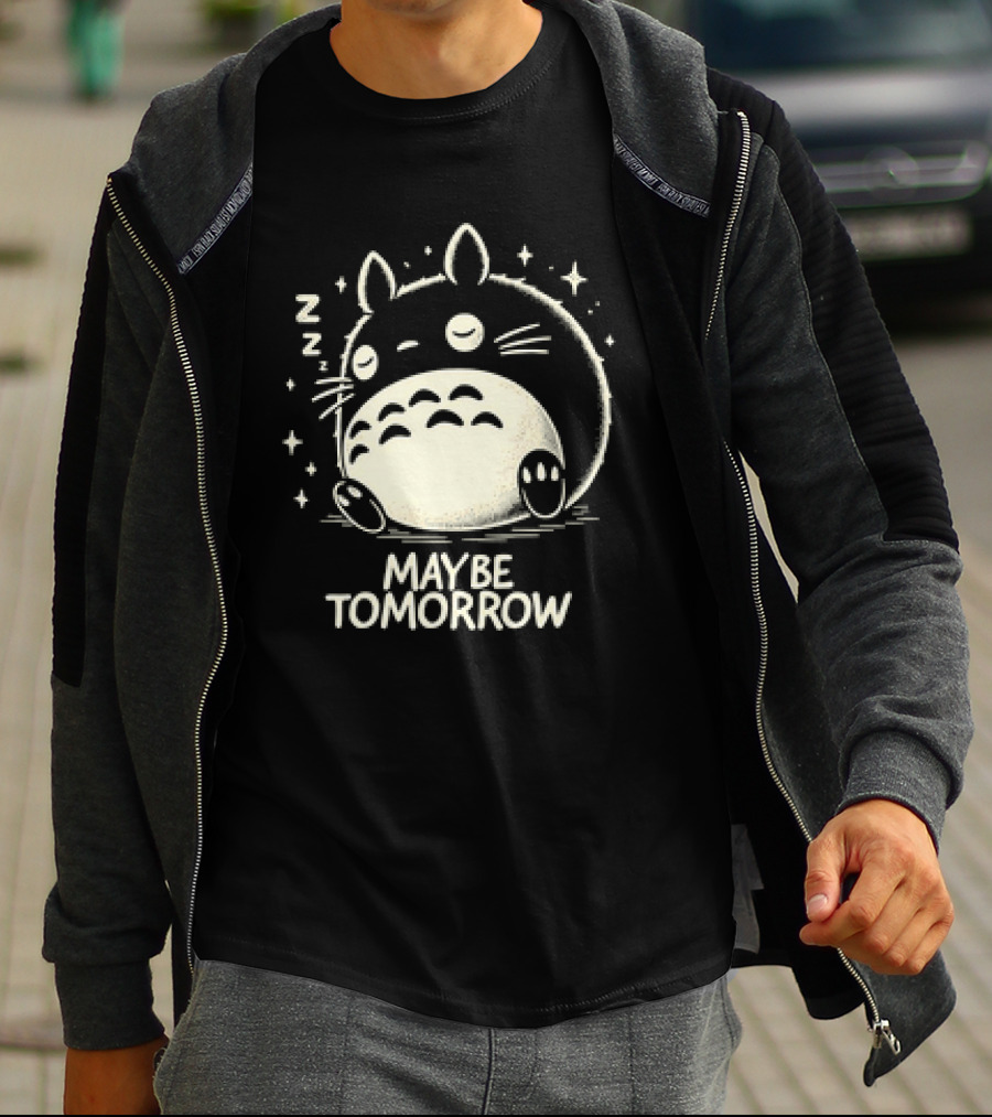Napping Totoro Maybe Tomorrow Zzz Stars T-Shirt