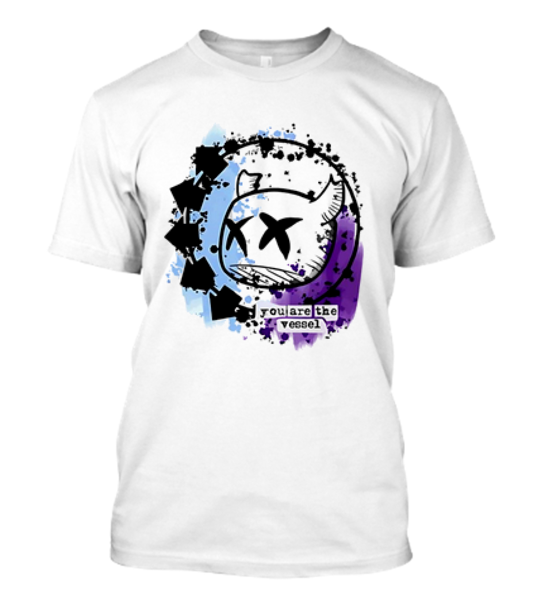 You Are The Vessel Hollow Knight Style Cute Ghost With Splattered Paint Background T-Shirt