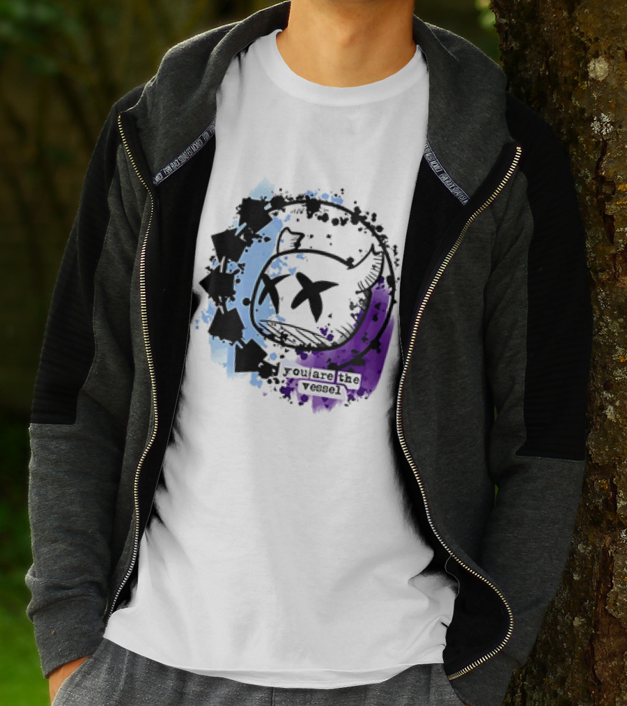 You Are The Vessel Hollow Knight Style Cute Ghost With Splattered Paint Background T-Shirt