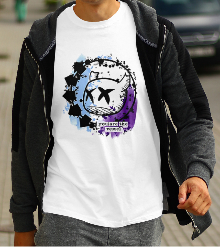 You Are The Vessel Hollow Knight Style Cute Ghost With Splattered Paint Background T-Shirt