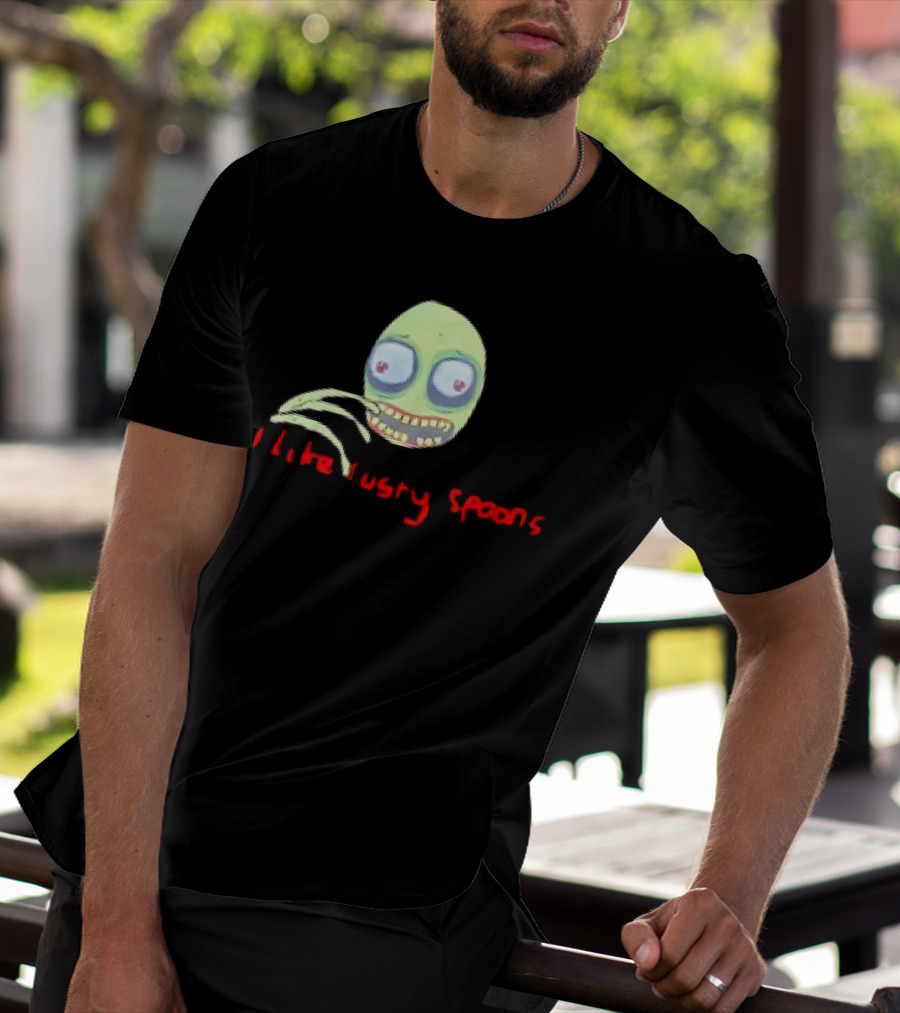 Salad Fingers I Like Rusty Spoons Green Character Face T-Shirt