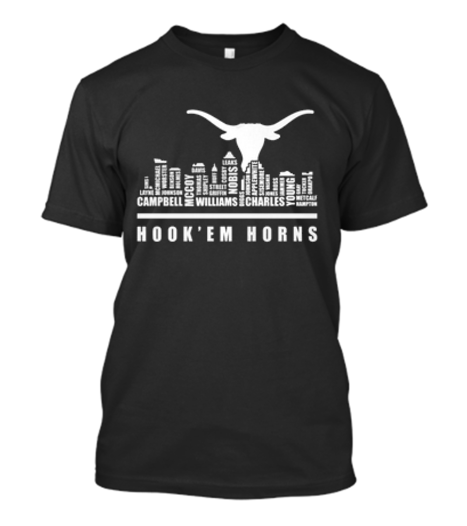 Texas Longhorns Hook Em Horns 2025 Campbell McCoy Williams Nobis Young Charles T-Shirt
