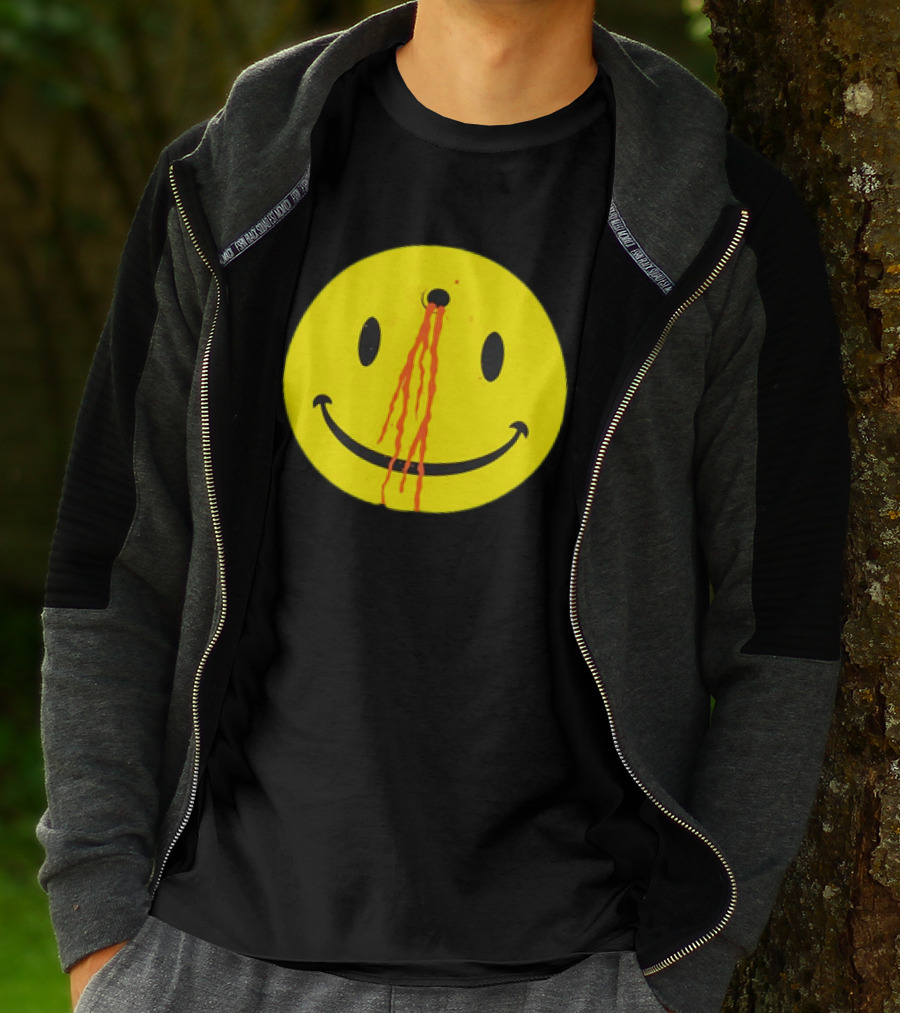 Wild Oats Shot Smiley Face Grunge T-Shirt