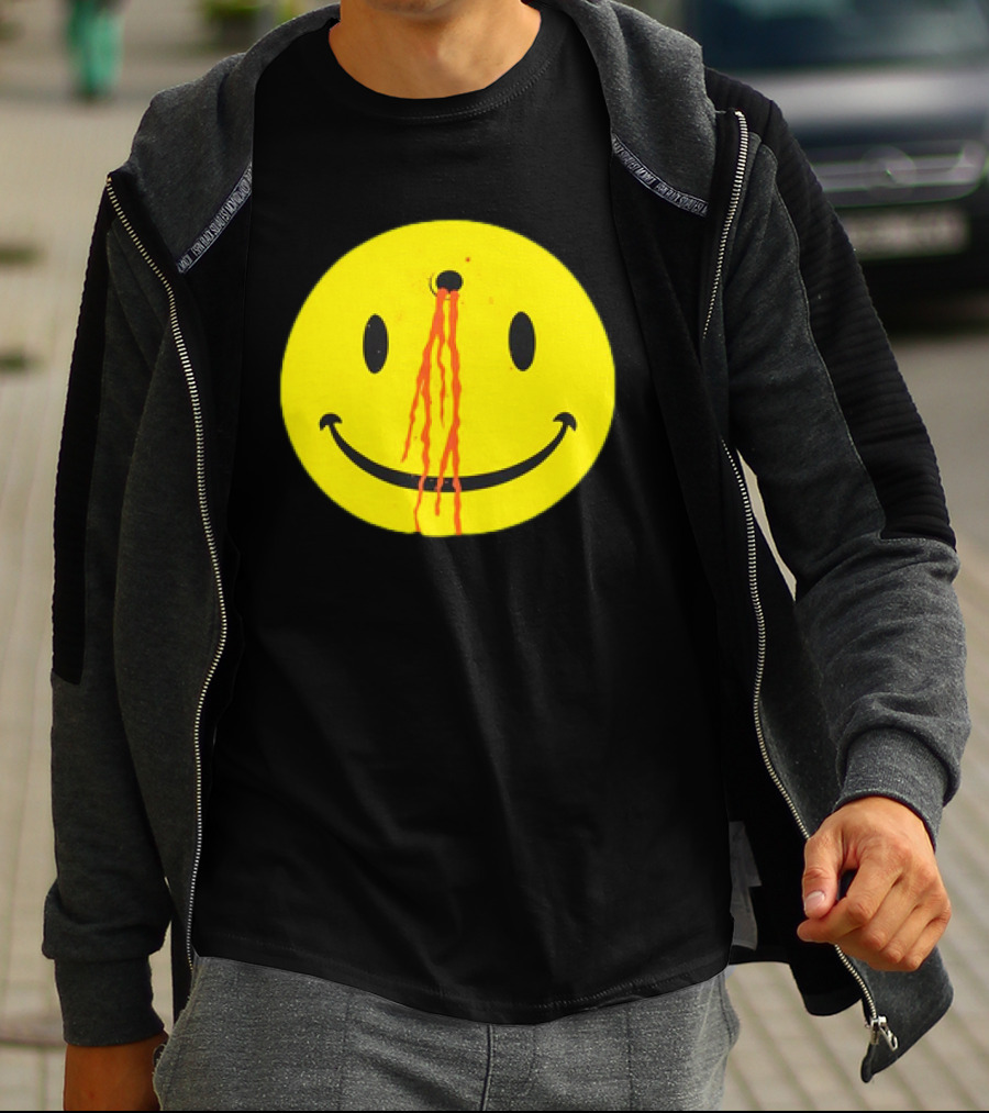 Wild Oats Shot Smiley Face Grunge T-Shirt