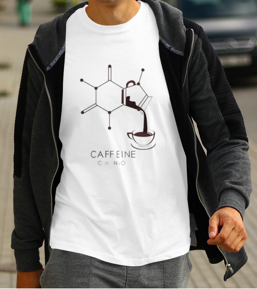 Caffeine Molecule Coffee Pour CHN2O T-Shirt