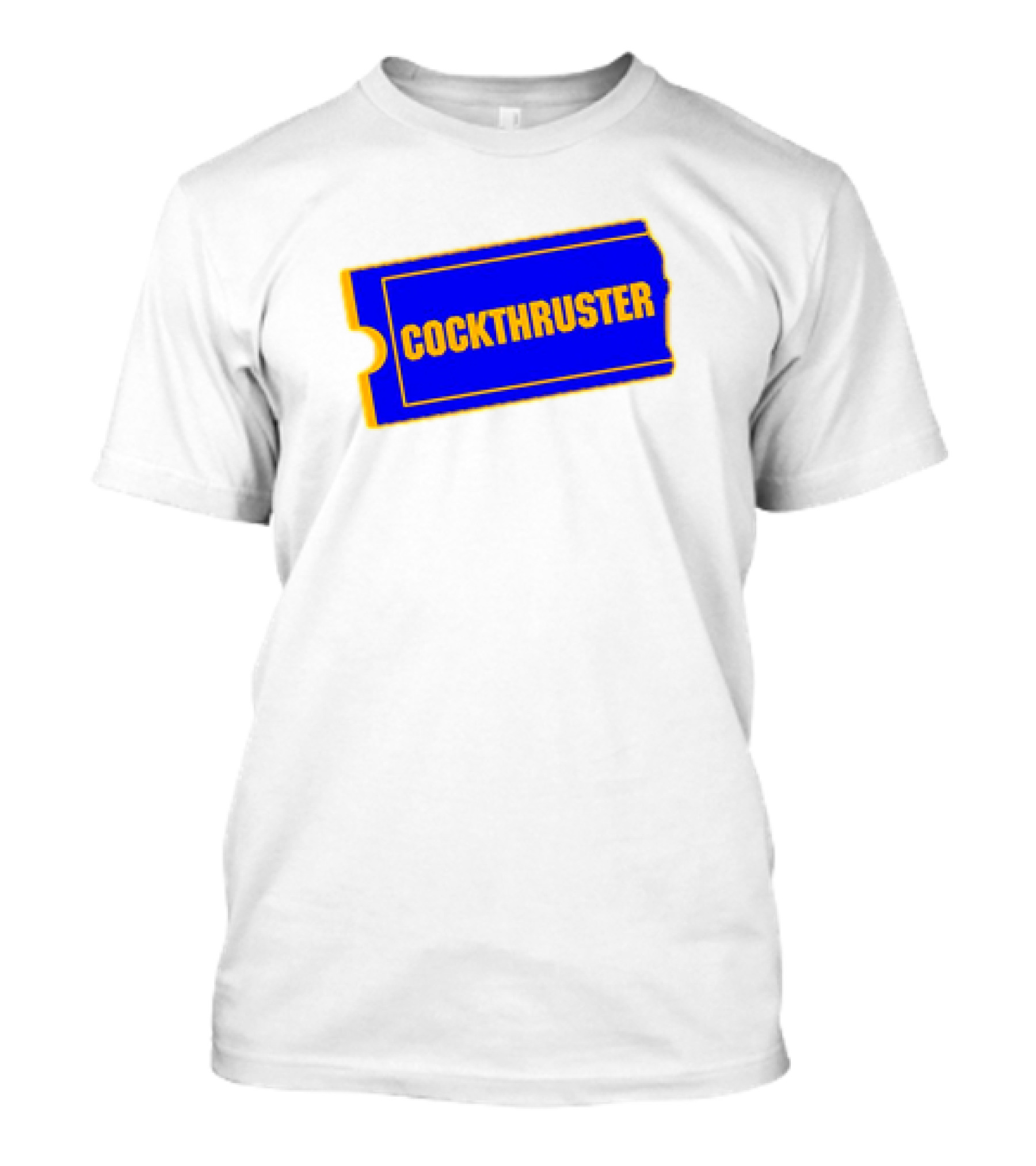 COCKTHRUSTER Blue And Yellow Ticket T-Shirt