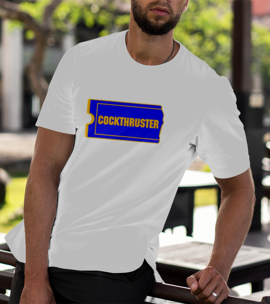COCKTHRUSTER Blue And Yellow Ticket T-Shirt