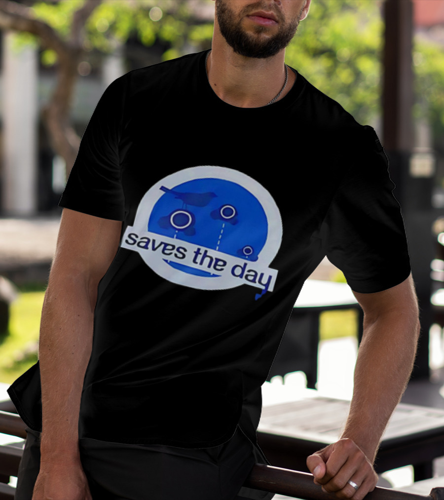 Saves The Day Bird Circular Icon Blue Background T-Shirt