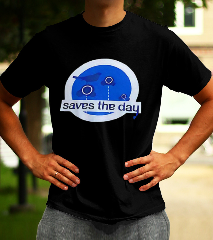 Saves The Day Bird Circular Icon Blue Background T-Shirt