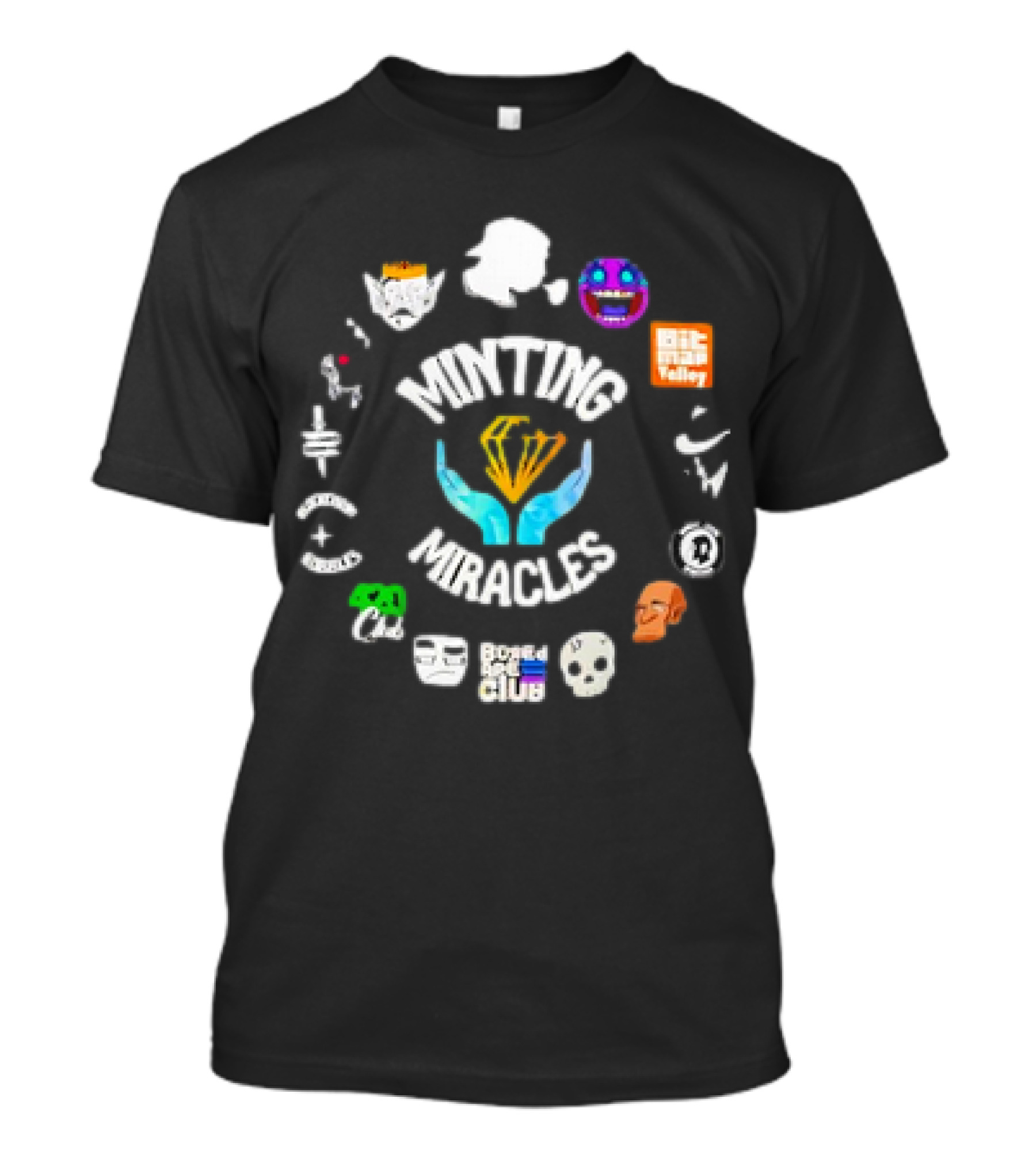 Minting Miracles Crypto Art Featuring BitLab Valley And Bored Ape Club T-Shirt