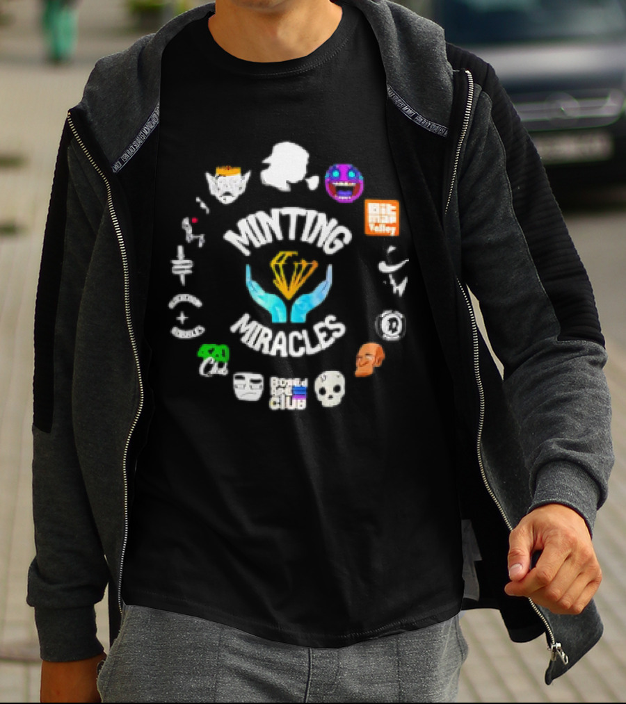 Minting Miracles Crypto Art Featuring BitLab Valley And Bored Ape Club T-Shirt