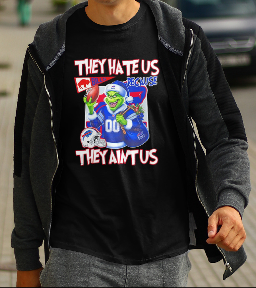 Buffalo Bills NFL Santa Grinch Christmas They Hate Us Because They Ain't Us T-Shirt