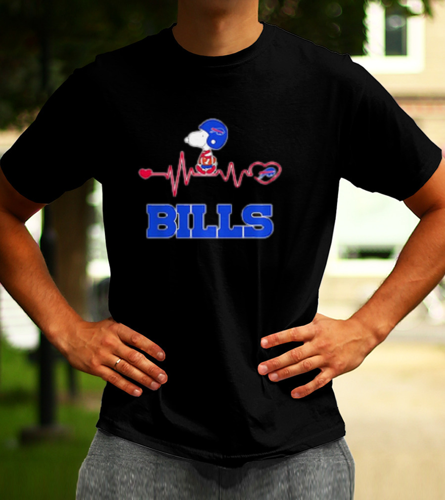 Heartbeats Snoopy Bills Football Helmet Heartbeat T-Shirt