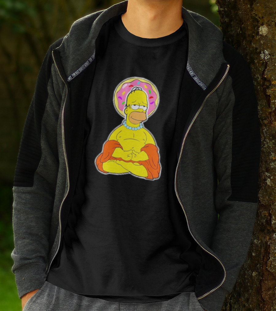 Homer Simpson Doughnut Enlightenment Buddha T-Shirt
