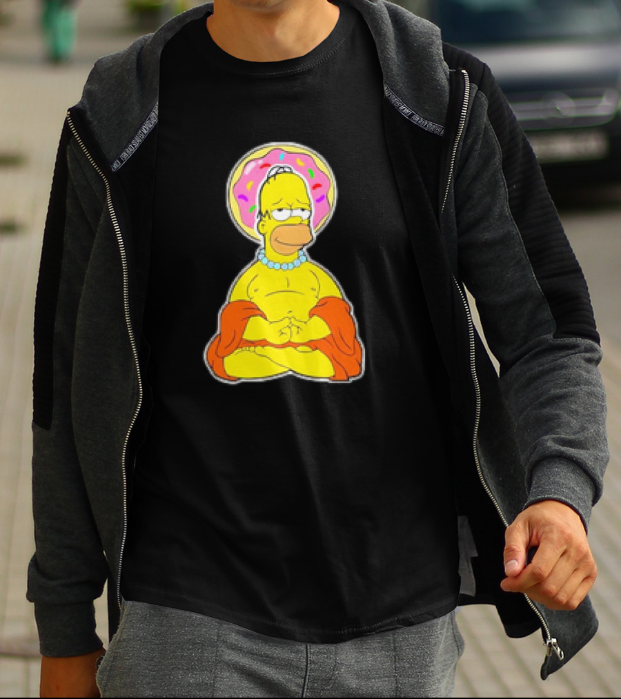 Homer Simpson Doughnut Enlightenment Buddha T-Shirt