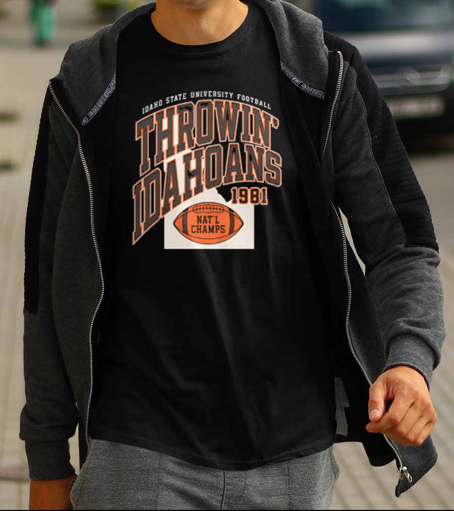Idaho State University Football Throwin’ Idahoans 1981 Nat'l Champs T-Shirt