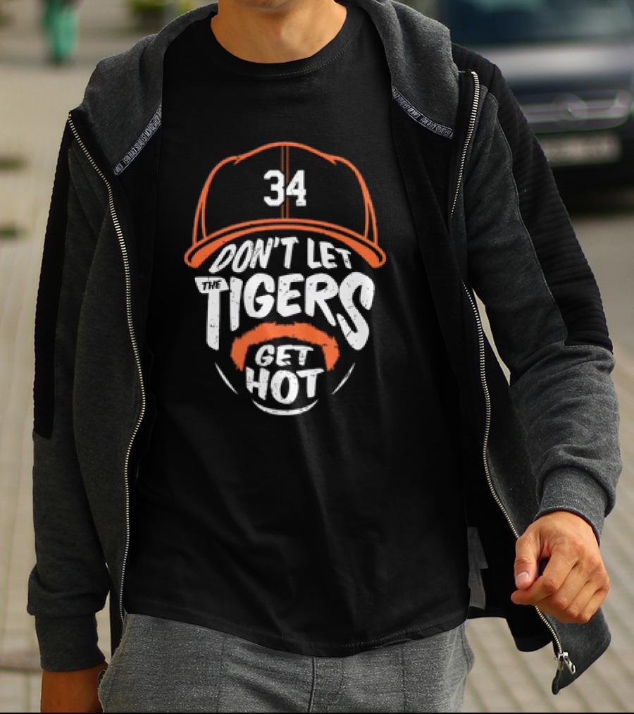 Jacob Ray Rogers 34 Detroit Tigers Don't Let The Tigers Get Hot Vintage T-Shirt