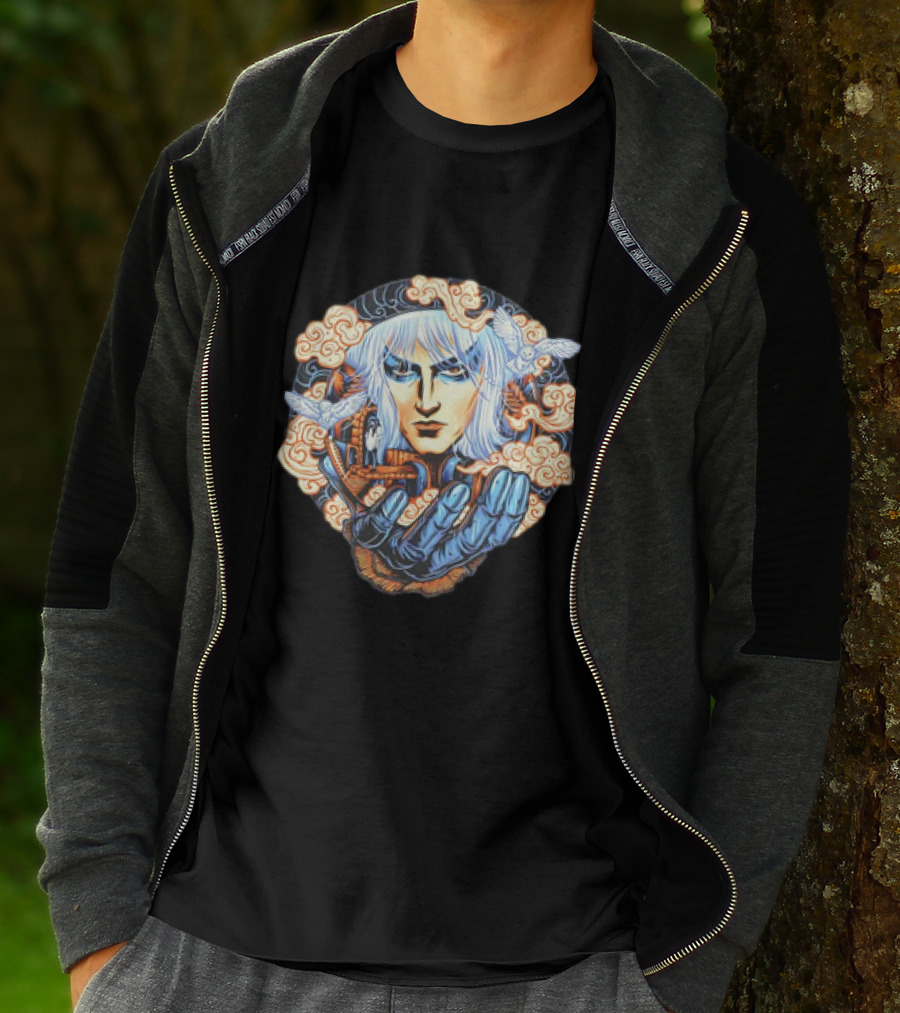 Jareth Labyrinth Goblin King Fantasy Clouds And Glove T-Shirt