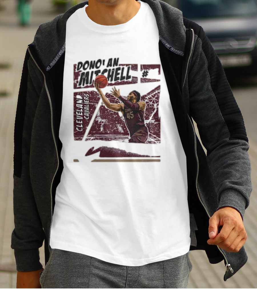 Donovan Mitchell Cleveland Cavaliers Basketball Comic Vintage 45 T-Shirt