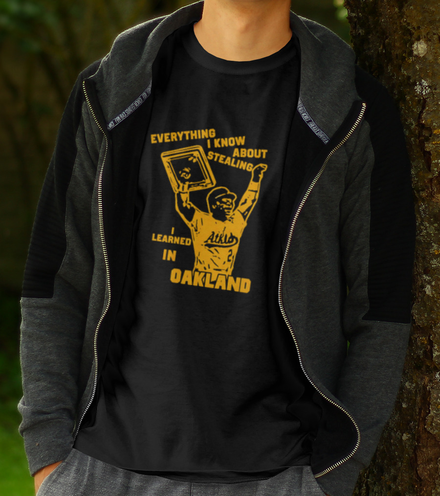 Everything I Know About Stealing I Learned In Oakland Athletics Player Victory Pose T-Shirt