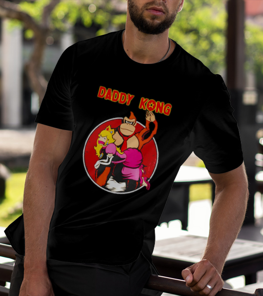 Daddy Kong Funny Retro Gaming Humor With Princess Character Playful T-Shirt