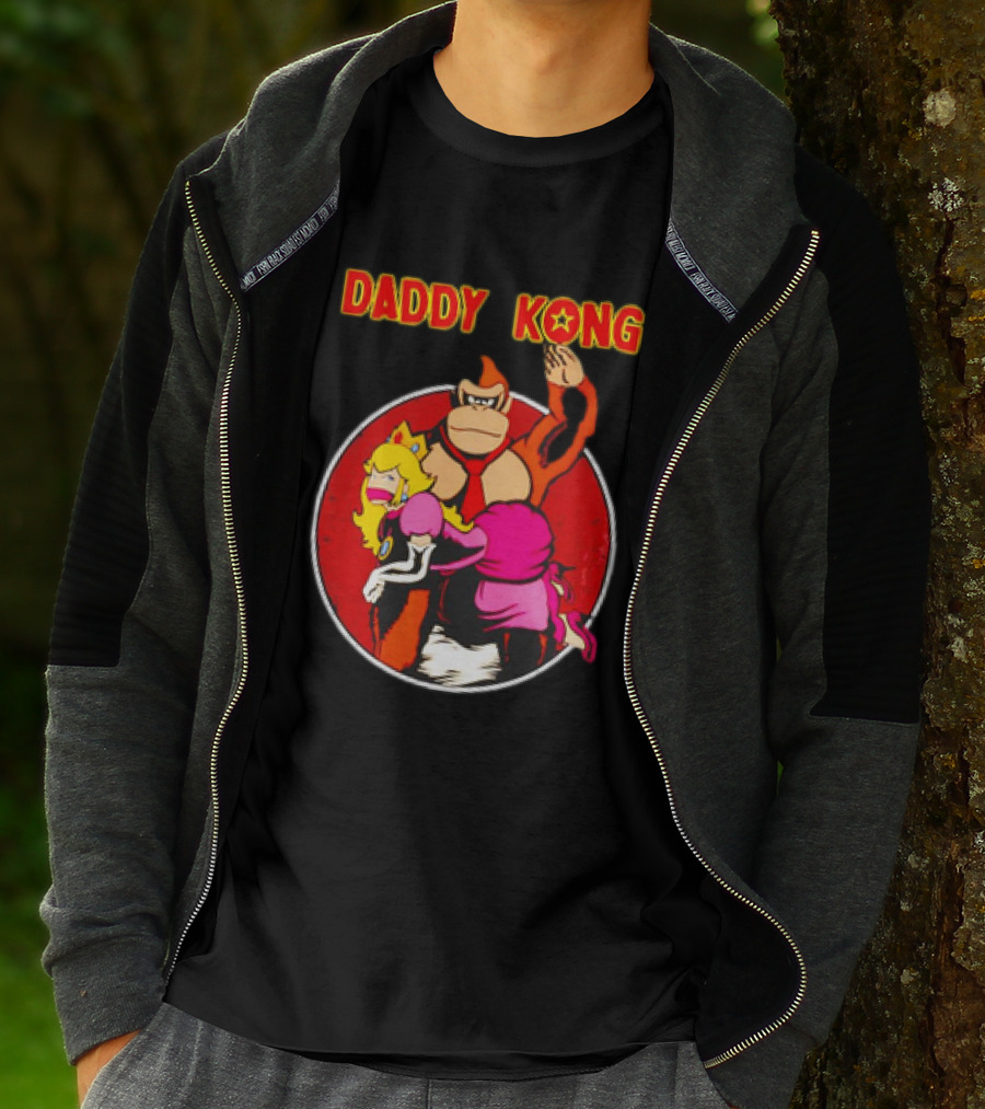 Daddy Kong Funny Retro Gaming Humor With Princess Character Playful T-Shirt
