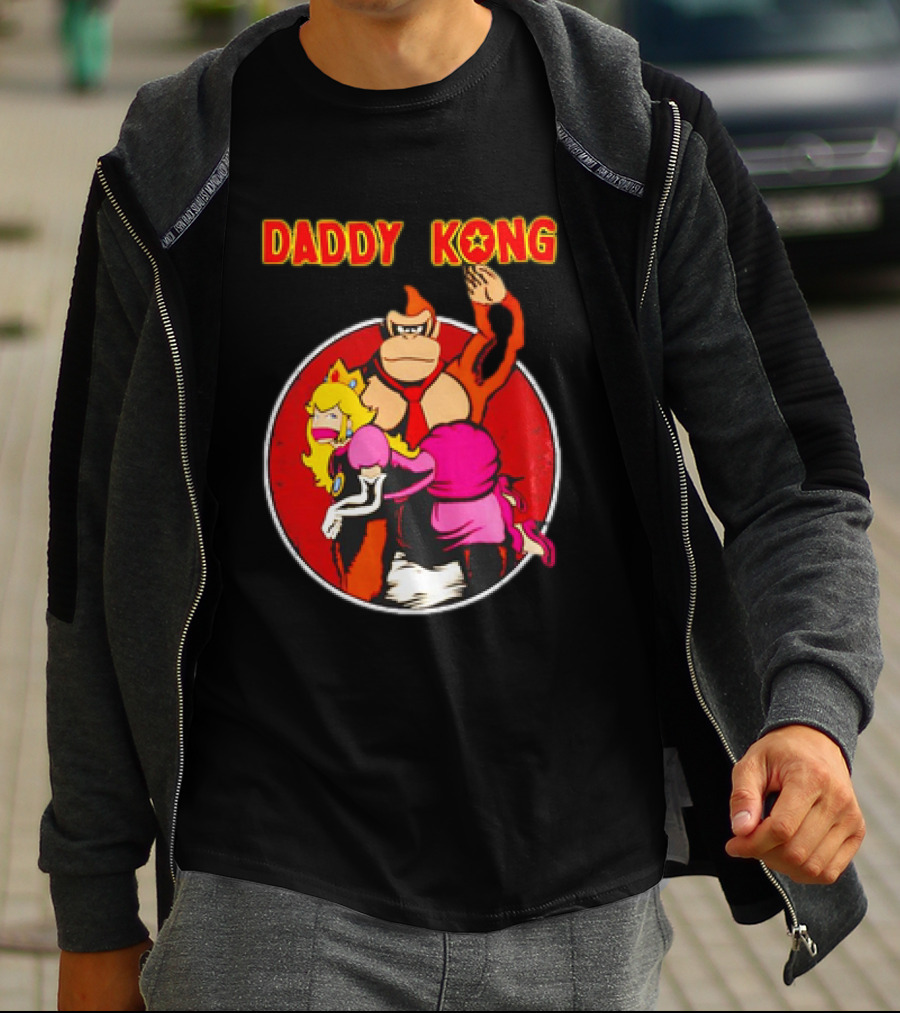 Daddy Kong Funny Retro Gaming Humor With Princess Character Playful T-Shirt