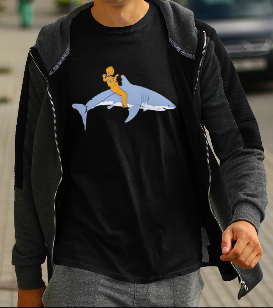 Diver Riding A Shark In T-Shirt