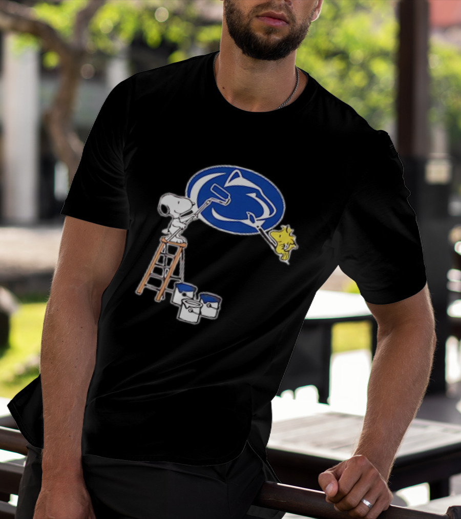 Snoopy And Woodstock Painting Penn State Nittany Lions T-Shirt