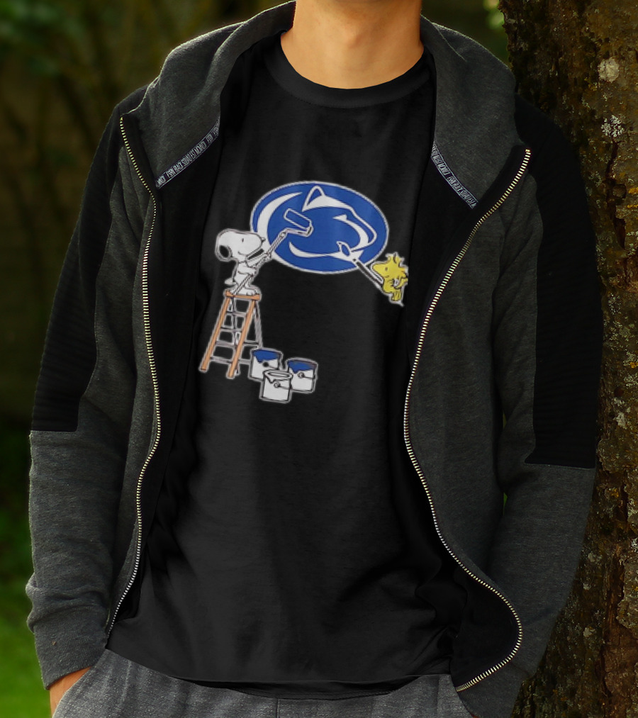 Snoopy And Woodstock Painting Penn State Nittany Lions T-Shirt