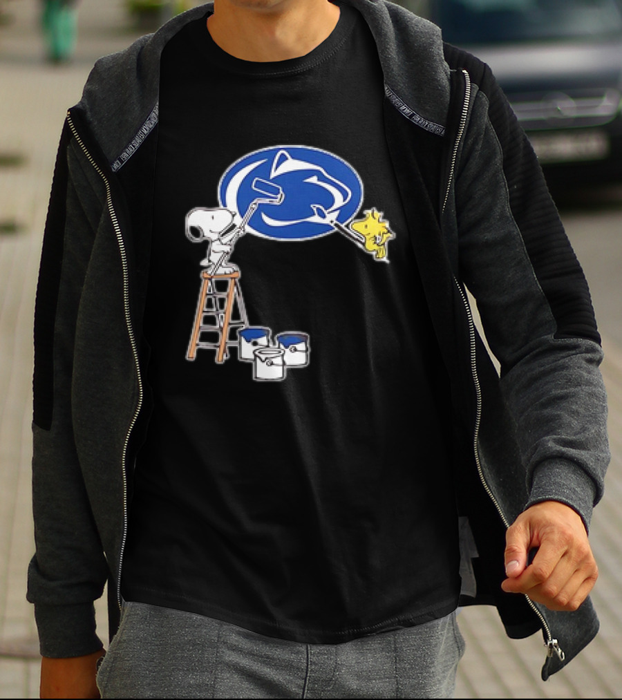 Snoopy And Woodstock Painting Penn State Nittany Lions T-Shirt
