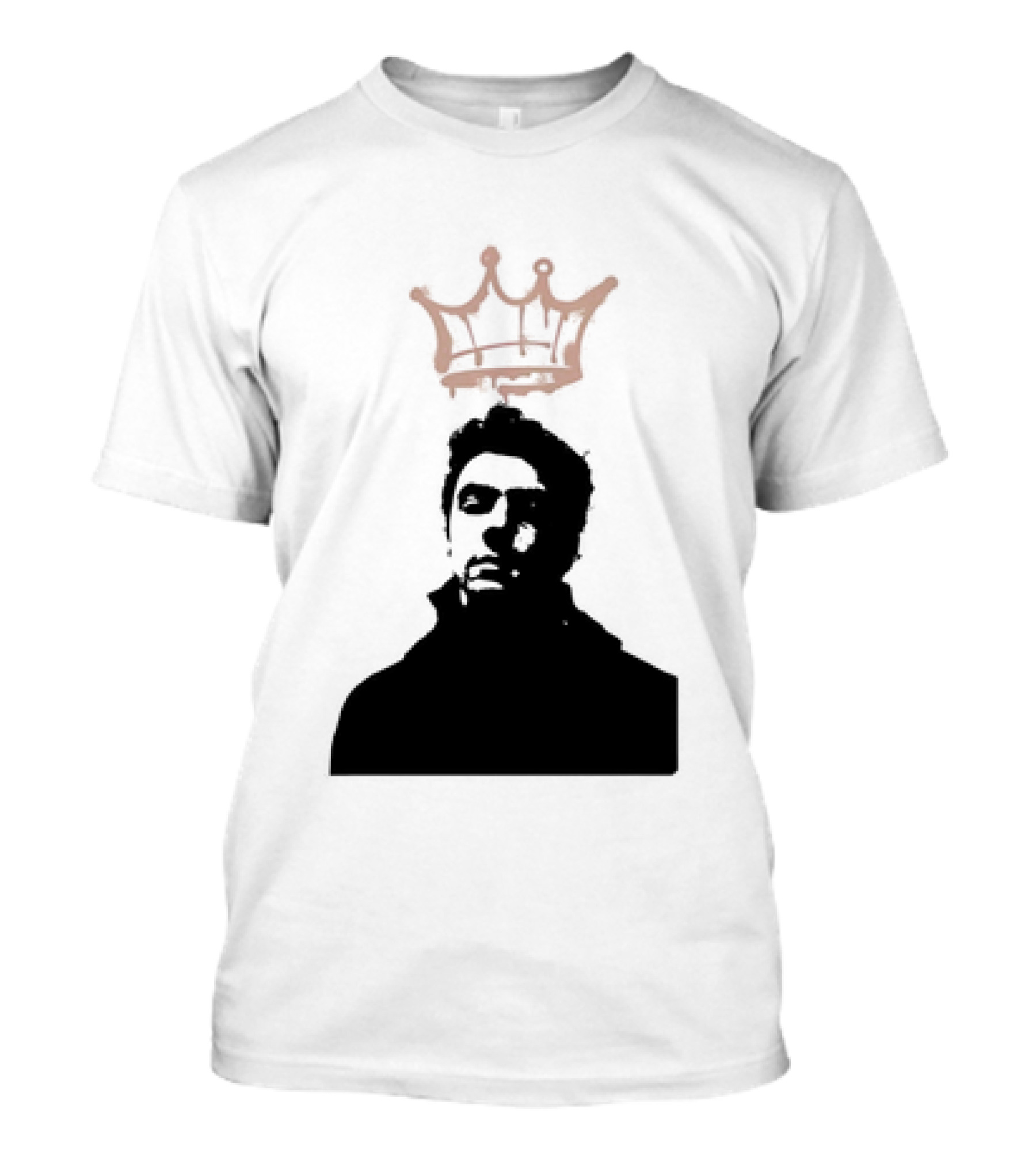 Mangione King Graffiti Crown Portrait Fitted Scoop T-Shirt
