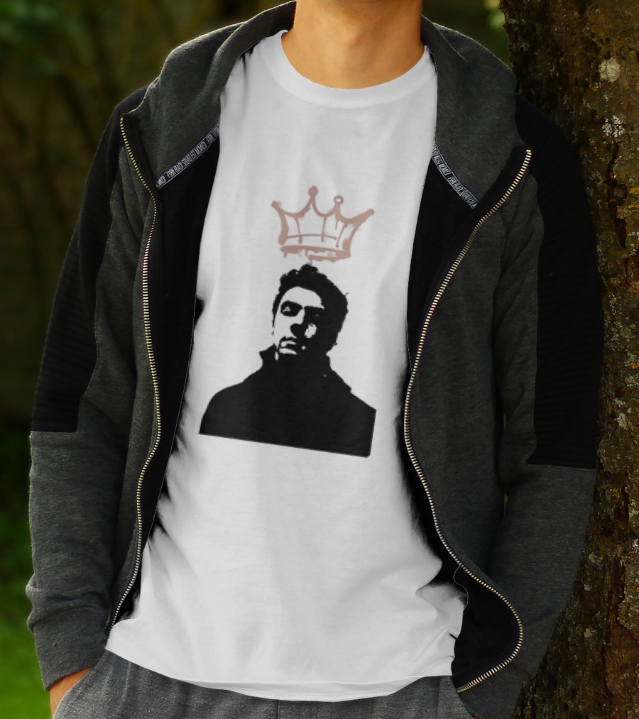 Mangione King Graffiti Crown Portrait Fitted Scoop T-Shirt