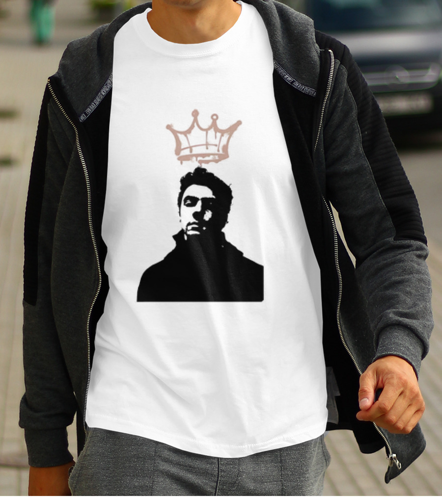 Mangione King Graffiti Crown Portrait Fitted Scoop T-Shirt
