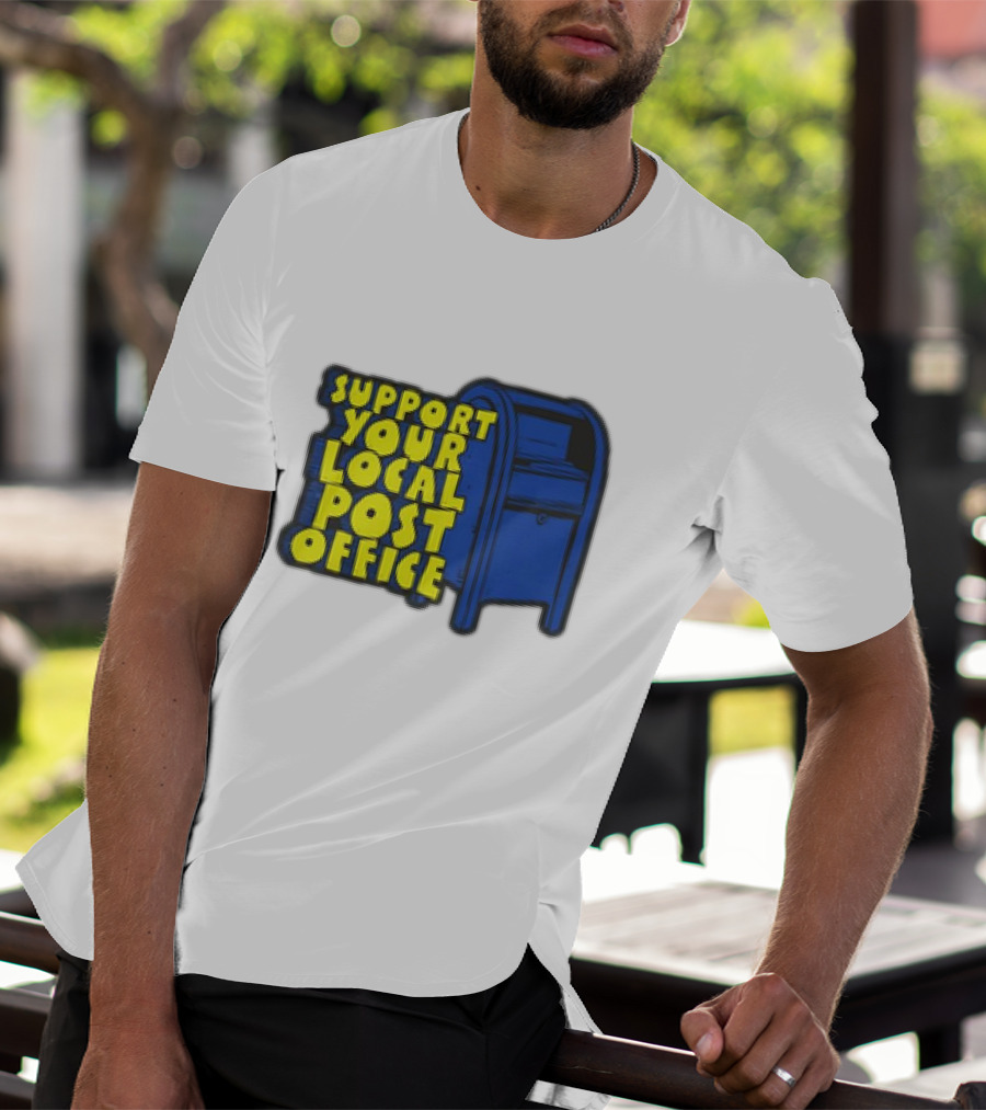 Support Your Local Post Office Blue Mailbox T-Shirt