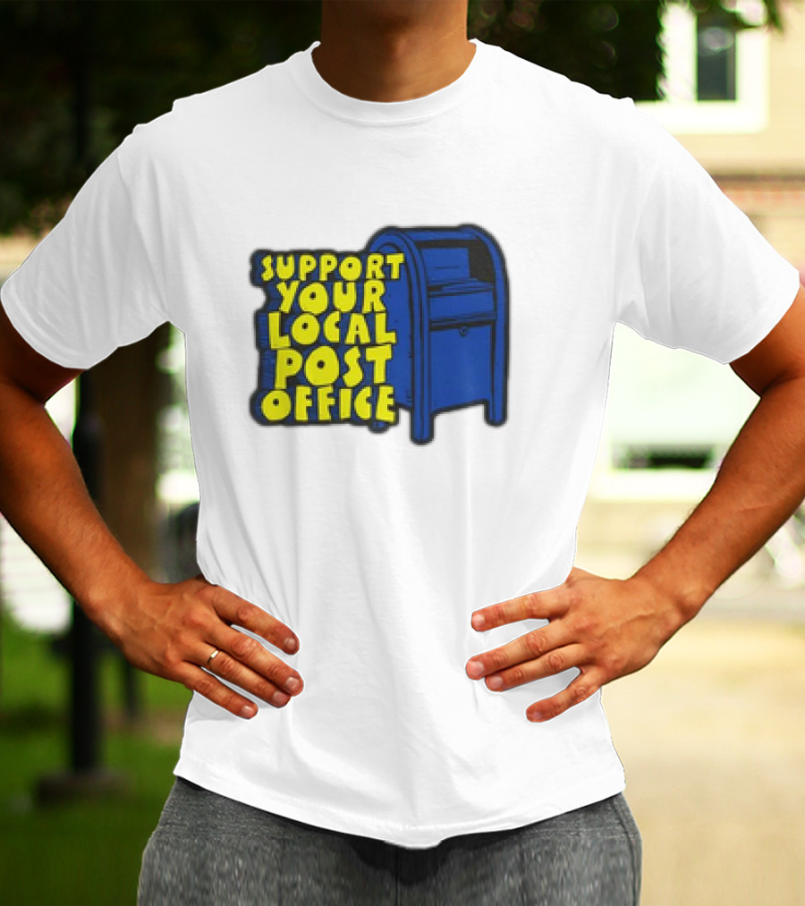 Support Your Local Post Office Blue Mailbox T-Shirt
