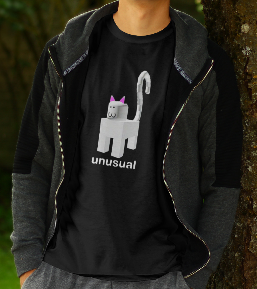 Unusual Meow V2 Blocky Cat T-Shirt