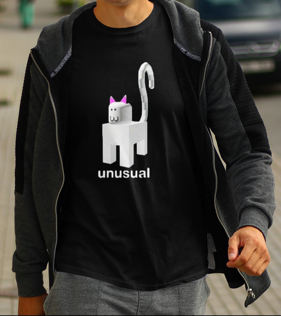 Unusual Meow V2 Blocky Cat T-Shirt