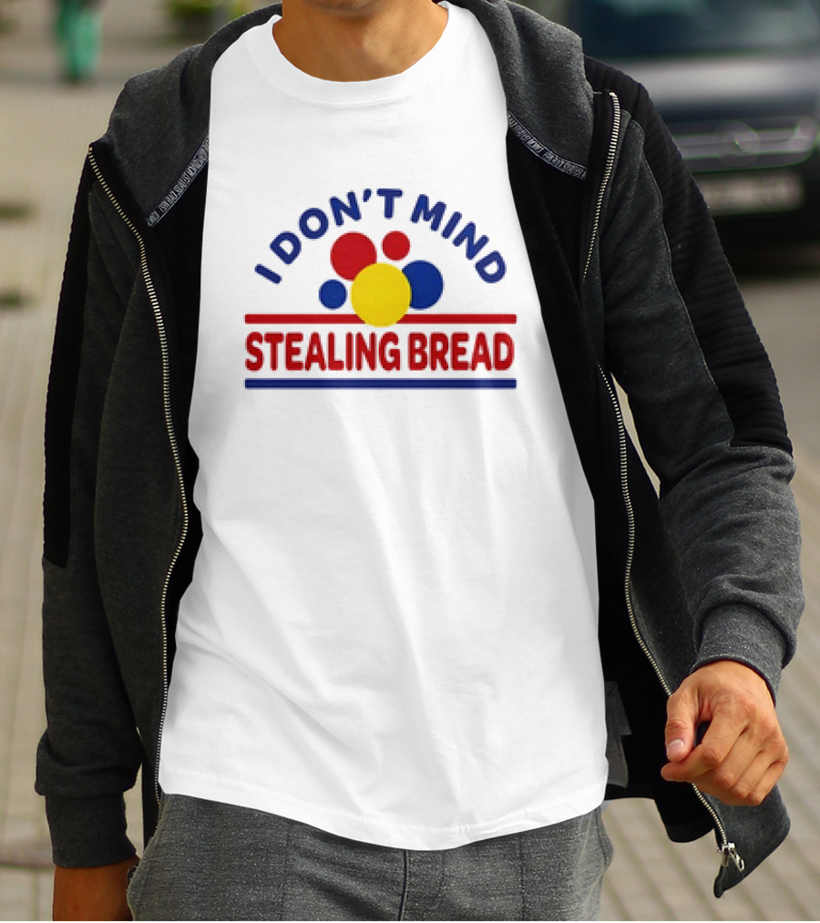 I Don’t Mind Stealing Bread Logo Parody With Primary Colored Circles T-Shirt