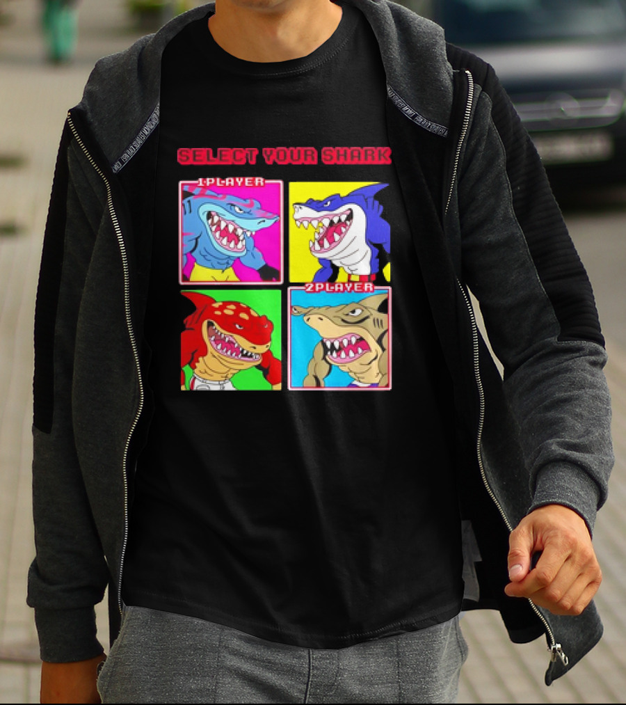 Street Sharks Select Your Shark Player Screen T-Shirt