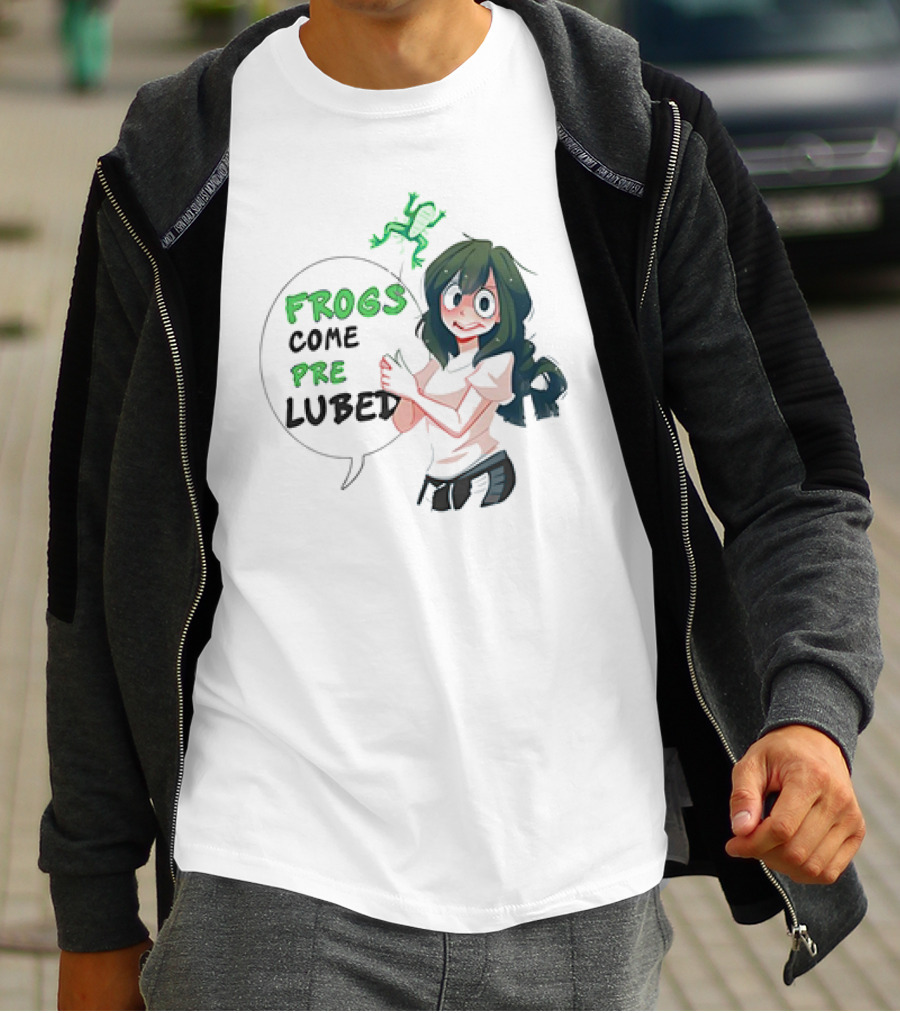 Frogs Come Pre Lubed Meme Character Speech Bubble T-Shirt