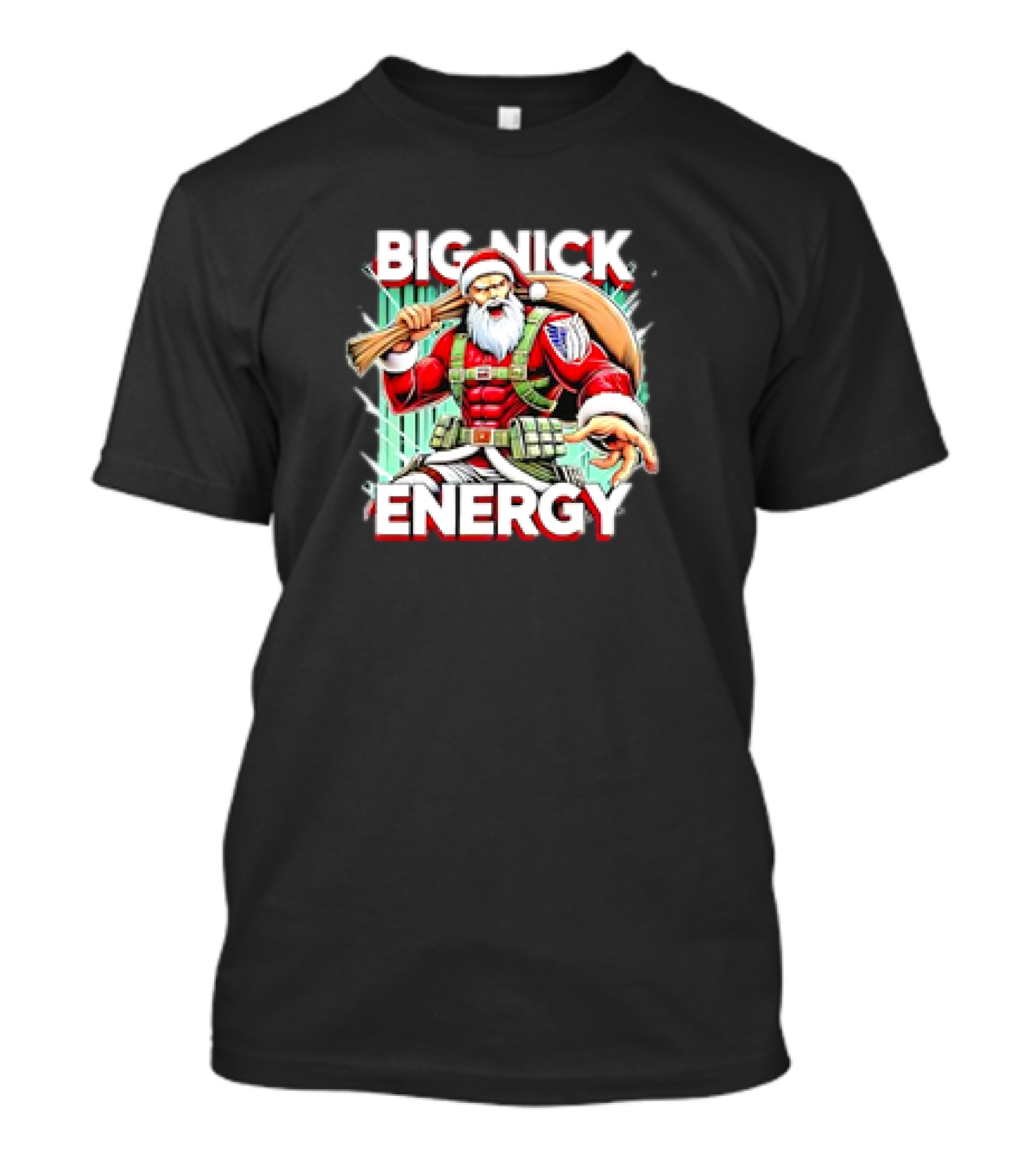 BIG NICK ENERGY Santa Warrior With Baseball Bat T-Shirt