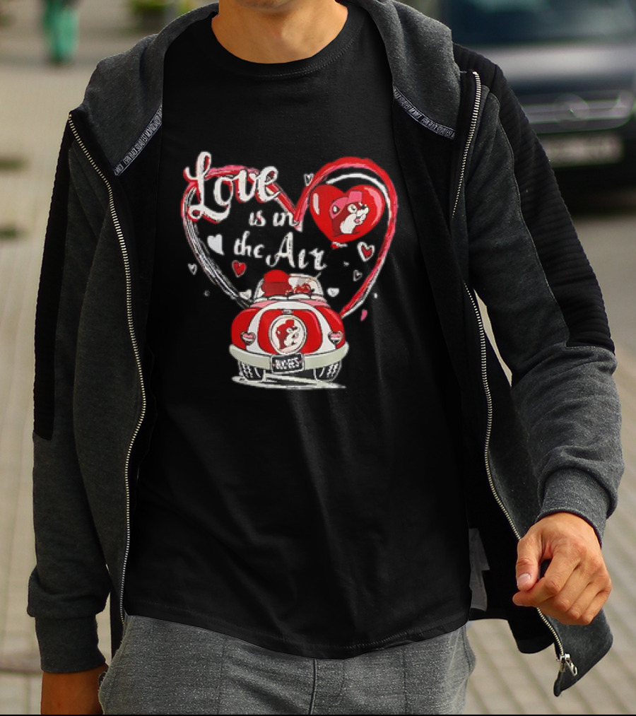 Buc-ee's Love Is In The Air Valentine's Heart Car Journey T-Shirt