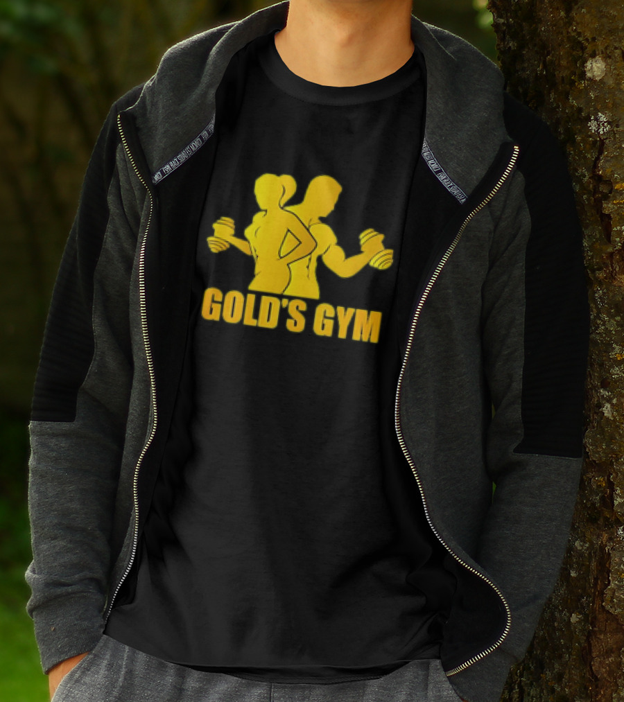 Gold's Gym Man And Woman With Dumbbells T-Shirt