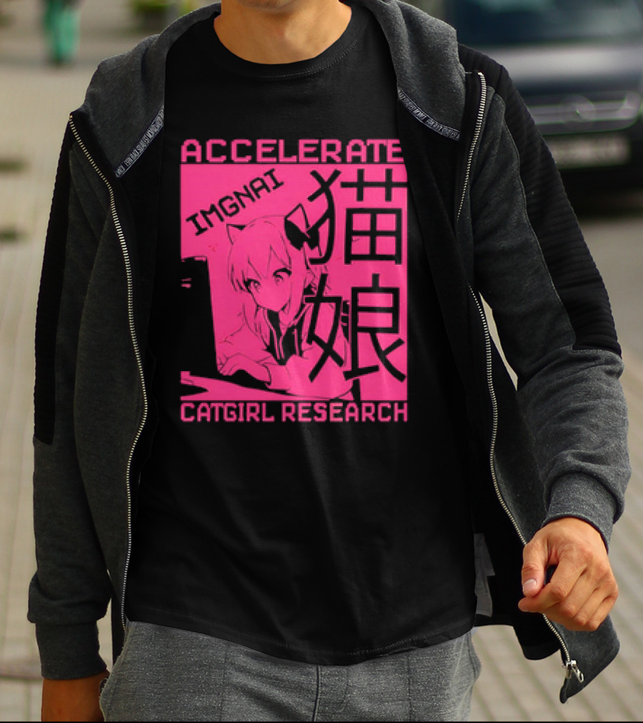 ACCELERATE IMAGINATIVE IMGNAI CATGIRL RESEARCH 猫娘 T-Shirt